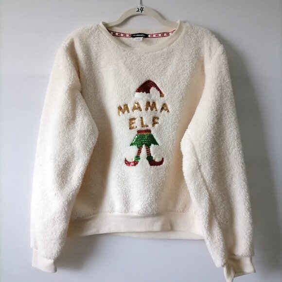 Weekending Mama Elf Womens Beige Long Sleeve Round Neck Pullover Sweater Size XL - Picture 1 of 6